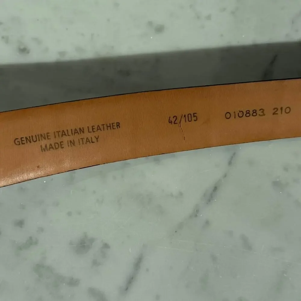 Made in Italy Genuine Leather Brown Belt Men’s Size 42
